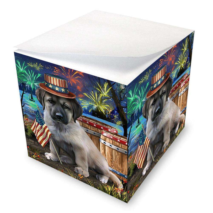 4th of July Independence Day Fireworks Anatolian Shepherd Dog at the Lake Note Cube NOC51082