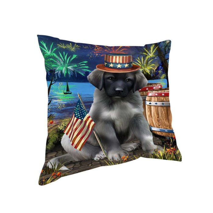4th of July Independence Day Fireworks Anatolian Shepherd Dog at the Lake Pillow PIL60380