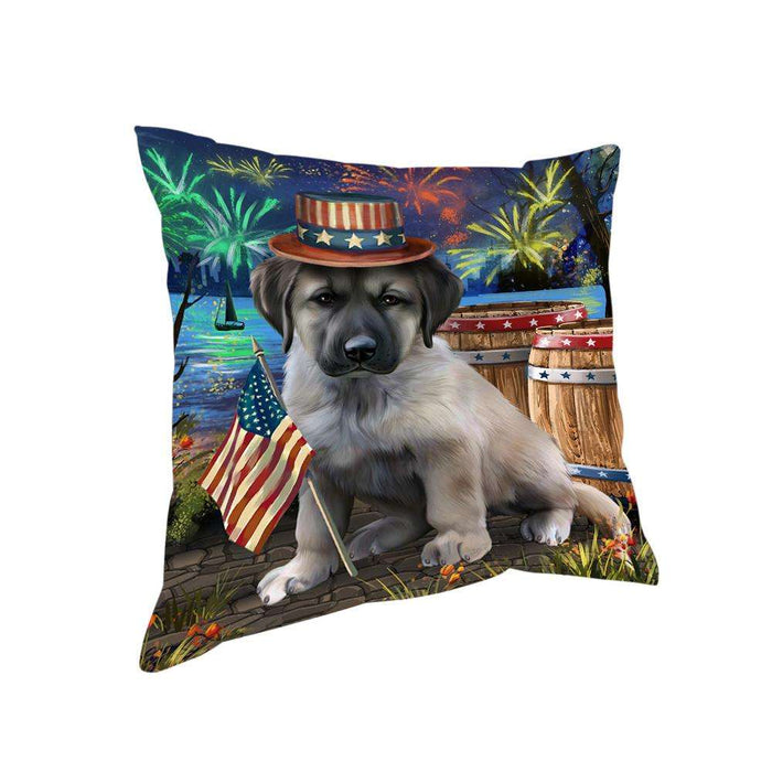 4th of July Independence Day Fireworks Anatolian Shepherd Dog at the Lake Pillow PIL60392