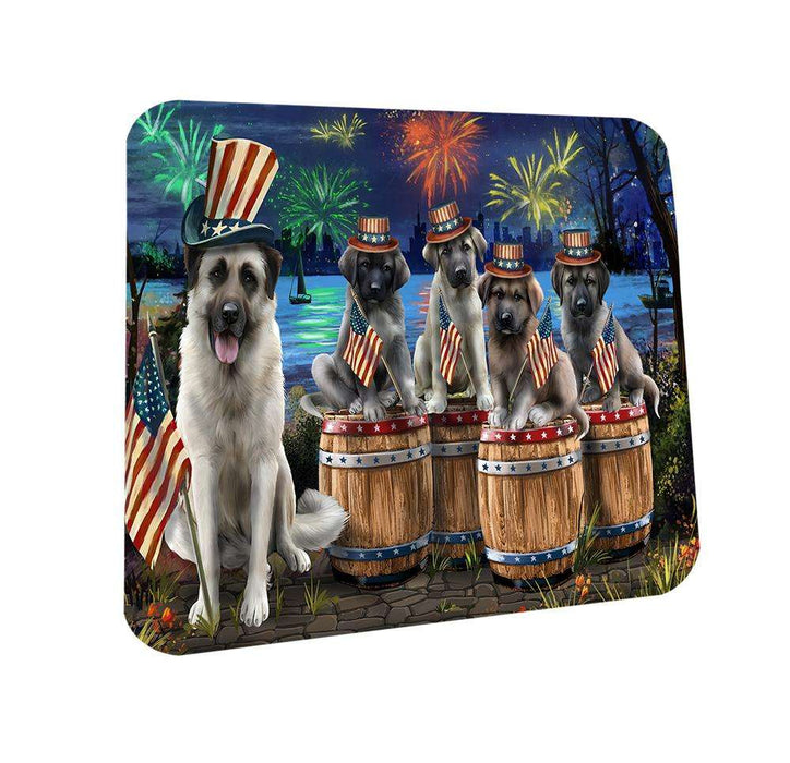 4th of July Independence Day Fireworks Anatolian Shepherds at the Lake Coasters Set of 4 CST50967