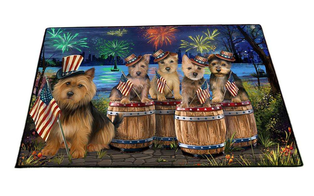 4th of July Independence Day Fireworks Australian Terriers at the Lake Floormat FLMS50853