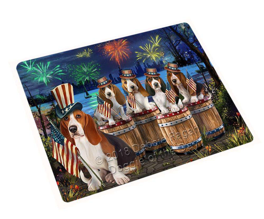 4th of July Independence Day Fireworks Basset Hounds at the Lake Large Refrigerator / Dishwasher Magnet RMAG66108