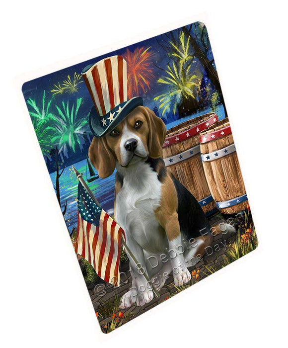 4th of July Independence Day Fireworks Beagle Dog at the Lake Large Refrigerator / Dishwasher Magnet RMAG65550
