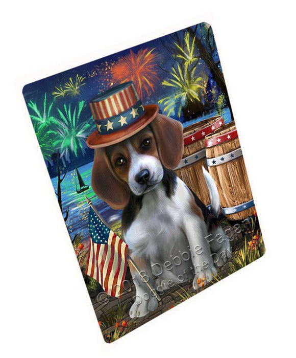 4th of July Independence Day Fireworks Beagle Dog at the Lake Large Refrigerator / Dishwasher Magnet RMAG65562