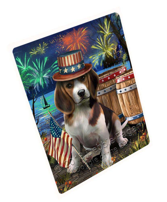 4th of July Independence Day Fireworks Beagle Dog at the Lake Large Refrigerator / Dishwasher Magnet RMAG65568