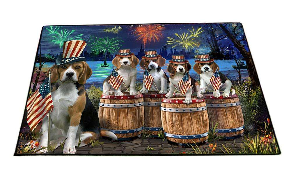 4th of July Independence Day Fireworks Beagles at the Lake Floormat FLMS50859
