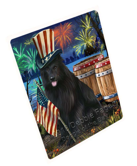 4th of July Independence Day Fireworks Belgian Shepherd Dog at the Lake Blanket BLNKT74379