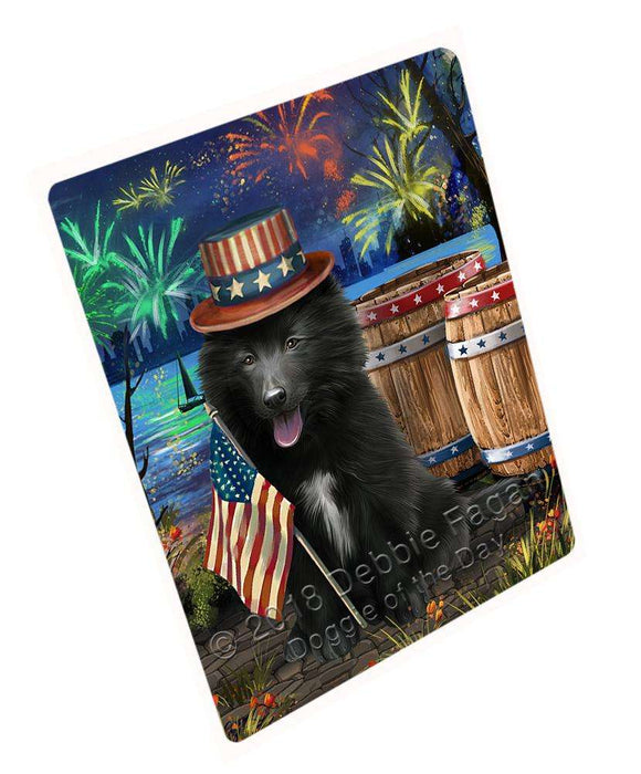 4th of July Independence Day Fireworks Belgian Shepherd Dog at the Lake Blanket BLNKT74406