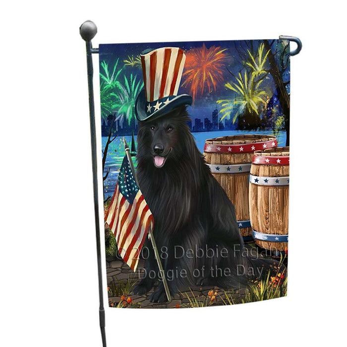 4th of July Independence Day Fireworks Belgian Shepherd Dog at the Lake Garden Flag GFLG50844