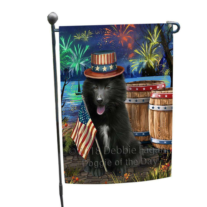 4th of July Independence Day Fireworks Belgian Shepherd Dog at the Lake Garden Flag GFLG50847