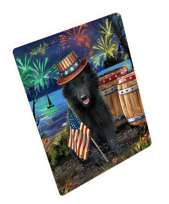 4th Of July Independence Day Fireworks Belgian Shepherd Dog At The Lake Magnet Mini (3.5" x 2") MAG56796