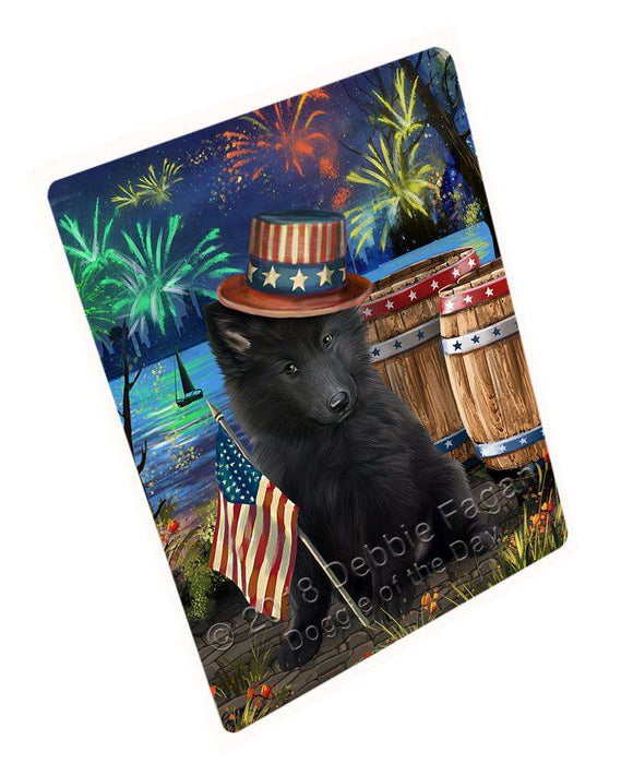 4th Of July Independence Day Fireworks Belgian Shepherd Dog At The Lake Magnet Mini (3.5" x 2") MAG56802