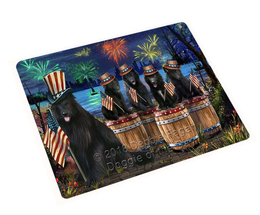 4th of July Independence Day Fireworks Belgian Shepherds at the Lake Cutting Board C57060