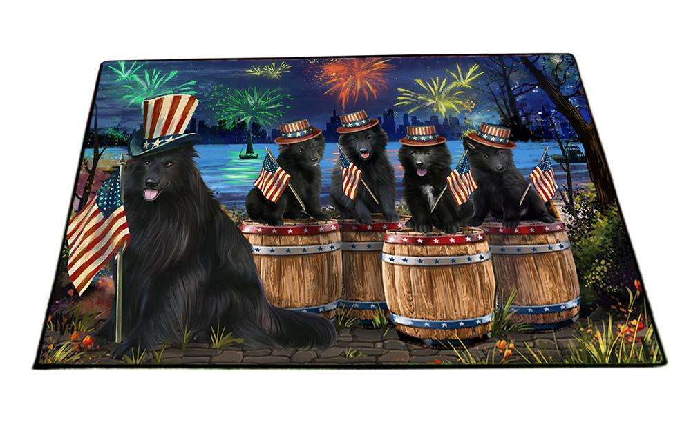 4th of July Independence Day Fireworks Belgian Shepherds at the Lake Floormat FLMS50862