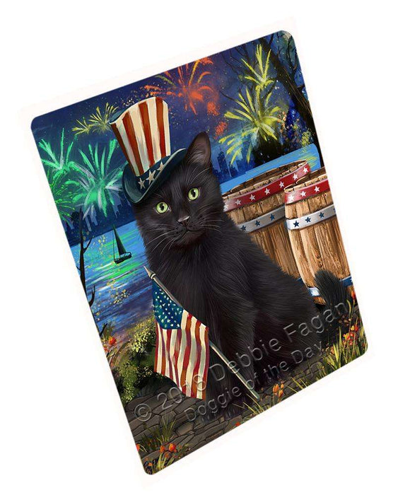 4th of July Independence Day Fireworks Black Cat at the Lake Blanket BLNKT75963