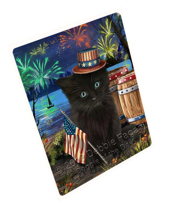 4th of July Independence Day Fireworks Black Cat at the Lake Blanket BLNKT75972