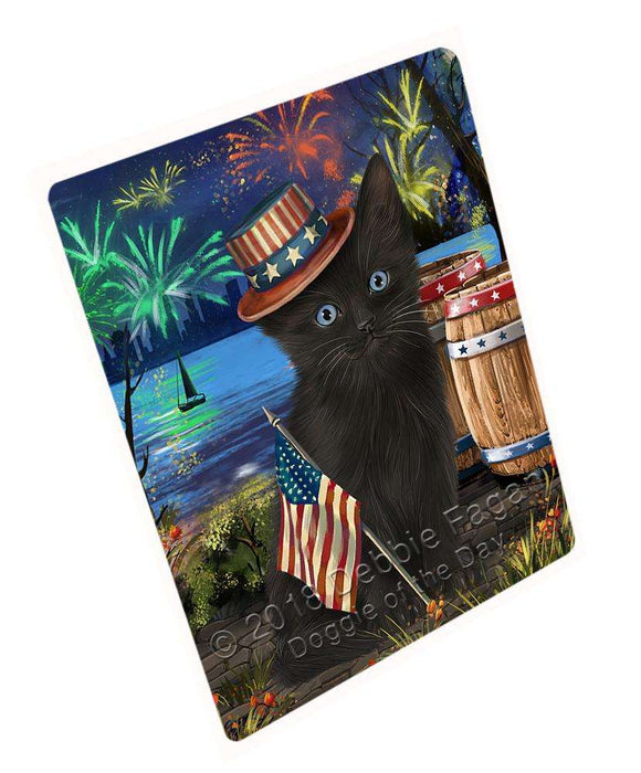 4th of July Independence Day Fireworks Black Cat at the Lake Blanket BLNKT75990