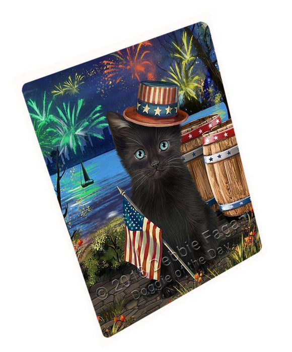 4th of July Independence Day Fireworks Black Cat at the Lake Blanket BLNKT75999