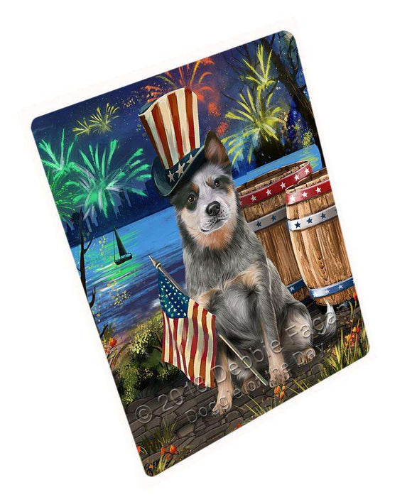 4th of July Independence Day Fireworks Blue Heeler Dog at the Lake Large Refrigerator / Dishwasher Magnet RMAG66666