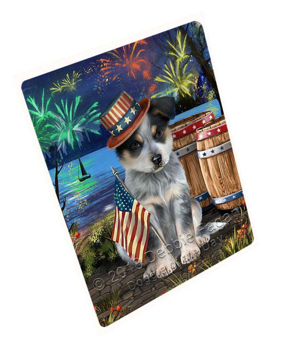 4th Of July Independence Day Fireworks Blue Heeler Dog At The Lake Magnet Mini (3.5" x 2") MAG57339