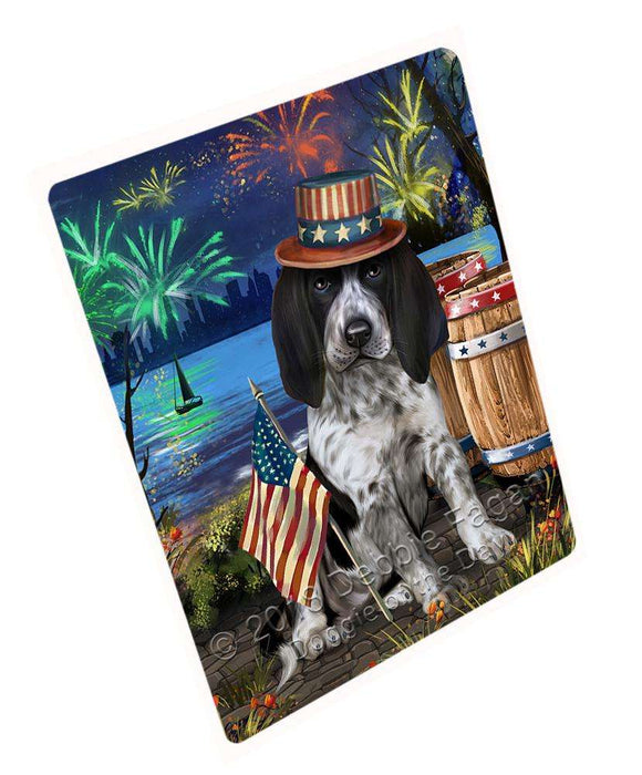 4th of July Independence Day Fireworks Bluetick Coonhound Dog at the Lake Blanket BLNKT76062