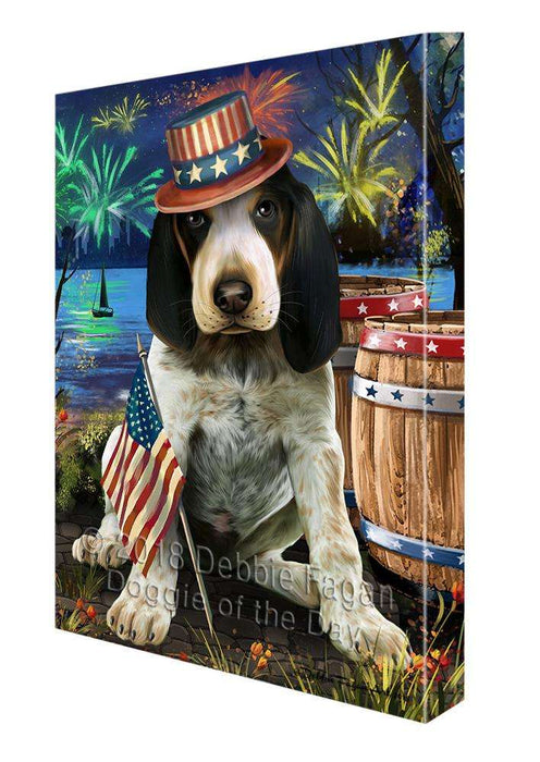 4th of July Independence Day Fireworks Bluetick Coonhound Dog at the Lake Canvas Print Wall Art Décor CVS76598
