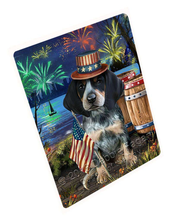 4th of July Independence Day Fireworks Bluetick Coonhound Dog at the Lake Cutting Board C57354