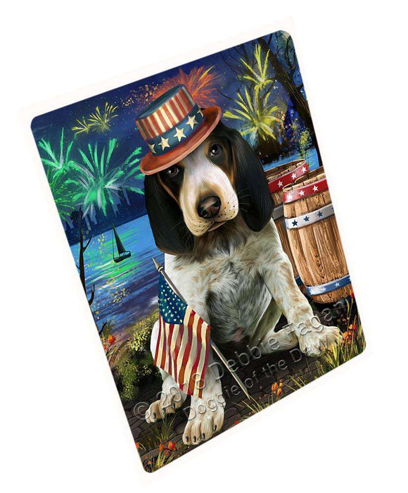 4th Of July Independence Day Fireworks Bluetick Coonhound Dog At The Lake Magnet Mini (3.5" x 2") MAG57360
