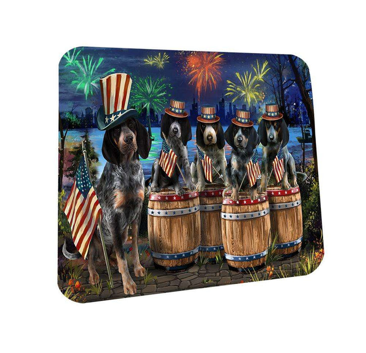 4th of July Independence Day Fireworks Bluetick Coonhounds at the Lake Coasters Set of 4 CST50977