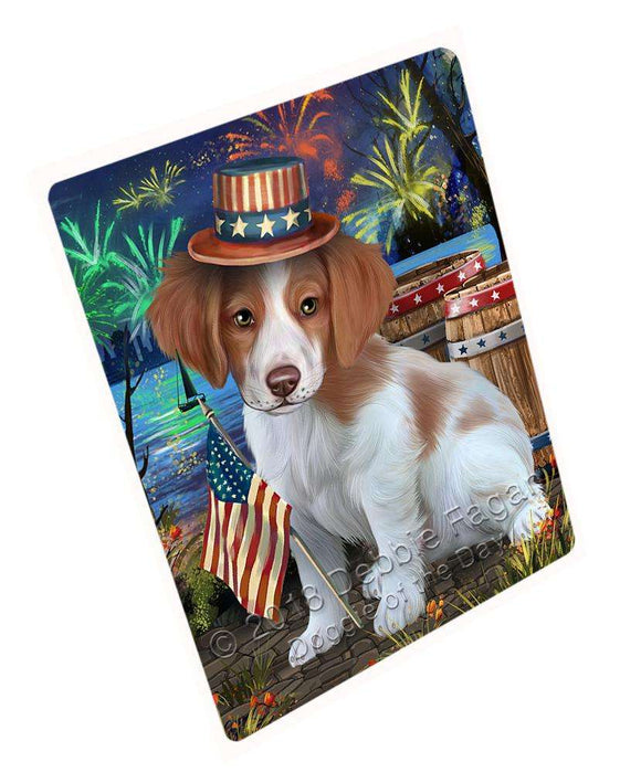 4th of July Independence Day Fireworks Brittany Spaniel Dog at the Lake Blanket BLNKT74478