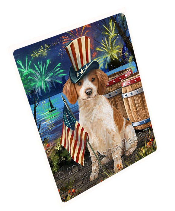 4th of July Independence Day Fireworks Brittany Spaniel Dog at the Lake Blanket BLNKT74505