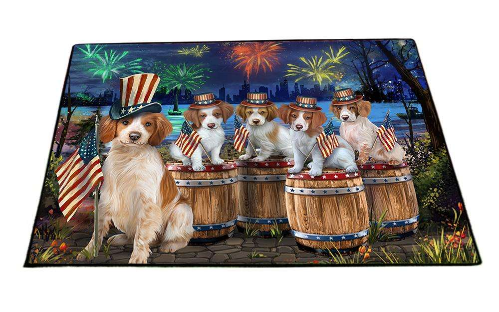 4th of July Independence Day Fireworks Brittany Spaniels at the Lake Floormat FLMS50883