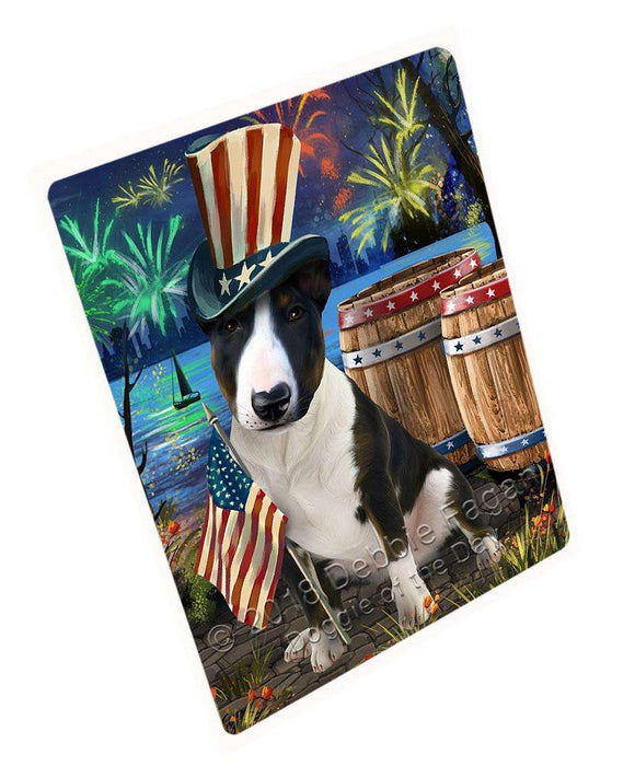 4th of July Independence Day Fireworks Bull Terrier Dog at the Lake Blanket BLNKT76098