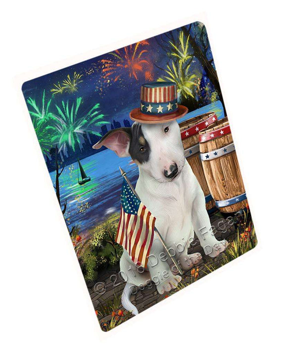 4th of July Independence Day Fireworks Bull Terrier Dog at the Lake Blanket BLNKT76107