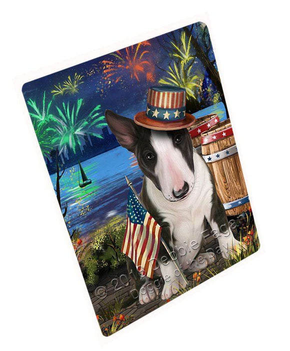 4th of July Independence Day Fireworks Bull Terrier Dog at the Lake Blanket BLNKT76125