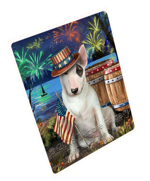 4th of July Independence Day Fireworks Bull Terrier Dog at the Lake Blanket BLNKT76134