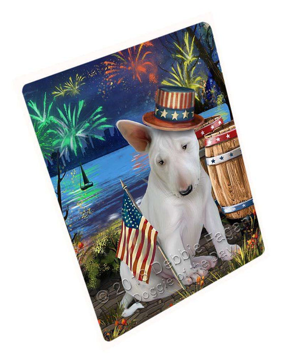 4th of July Independence Day Fireworks Bull Terrier Dog at the Lake Large Refrigerator / Dishwasher Magnet RMAG66738