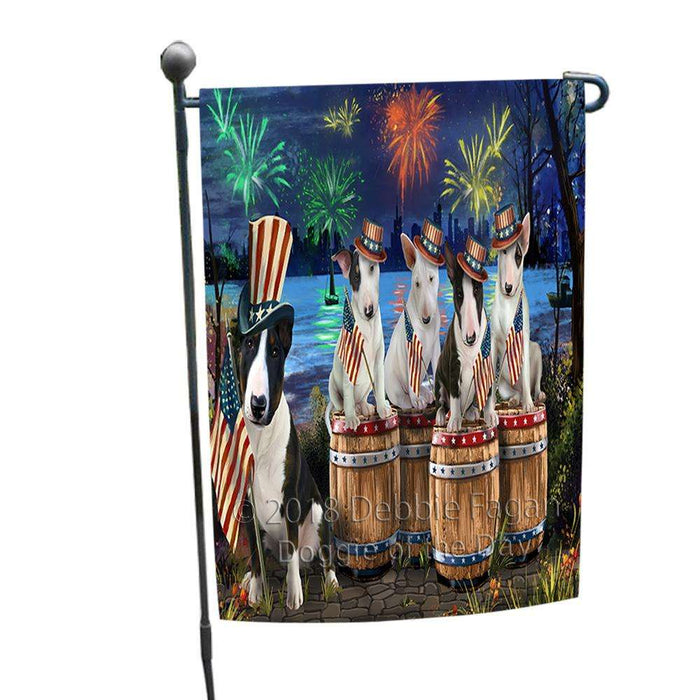 4th of July Independence Day Fireworks Bull Terriers at the Lake Garden Flag GFLG50942