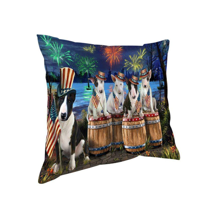 4th of July Independence Day Fireworks Bull Terriers at the Lake Pillow PIL60144