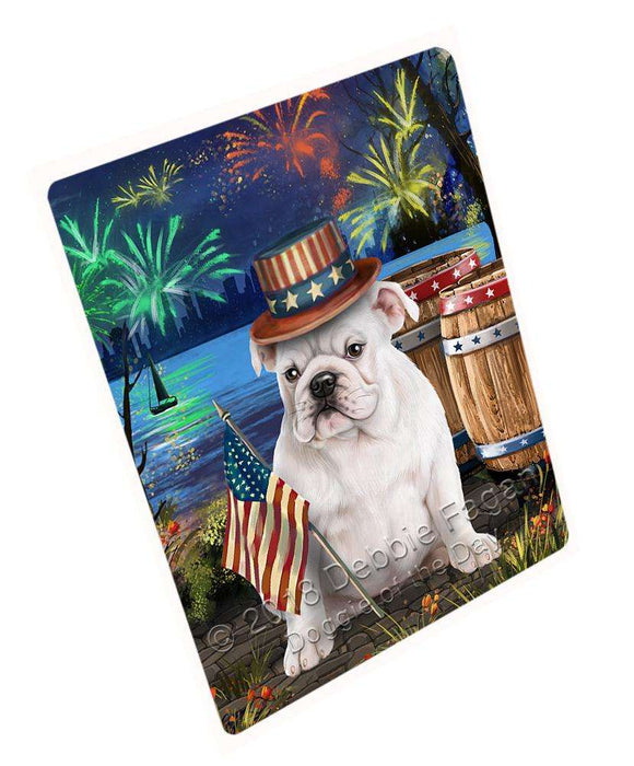 4th of July Independence Day Fireworks Bulldog at the Lake Blanket BLNKT74532