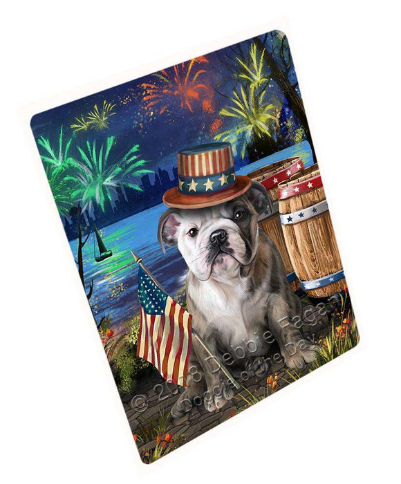 4th of July Independence Day Fireworks Bulldog at the Lake Large Refrigerator / Dishwasher Magnet RMAG65688