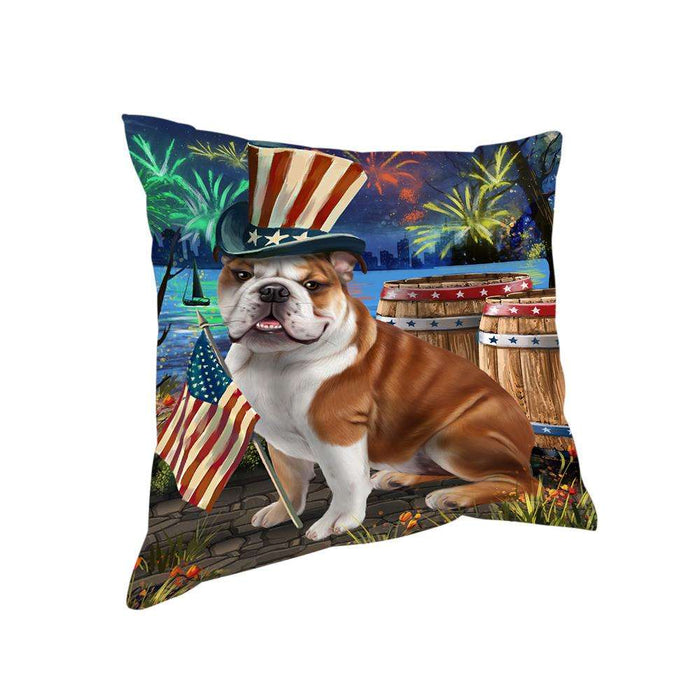 4th of July Independence Day Fireworks Bulldog at the Lake Pillow PIL59812
