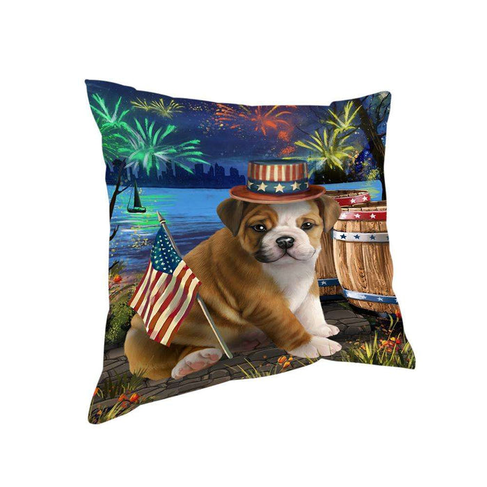 4th of July Independence Day Fireworks Bulldog at the Lake Pillow PIL59816