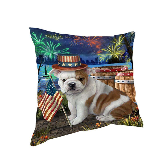 4th of July Independence Day Fireworks Bulldog at the Lake Pillow PIL59828