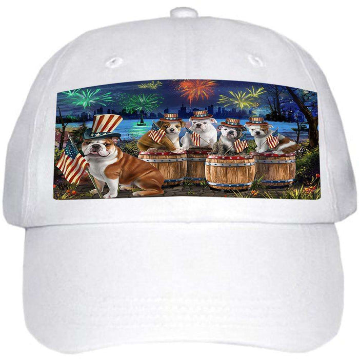 4th of July Independence Day Fireworks Bulldogs at the Lake Ball Hat Cap HAT56796