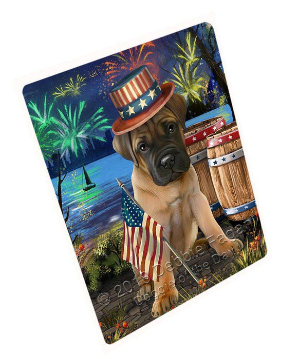 4th of July Independence Day Fireworks Bullmastiff Dog at the Lake Large Refrigerator / Dishwasher Magnet RMAG65700