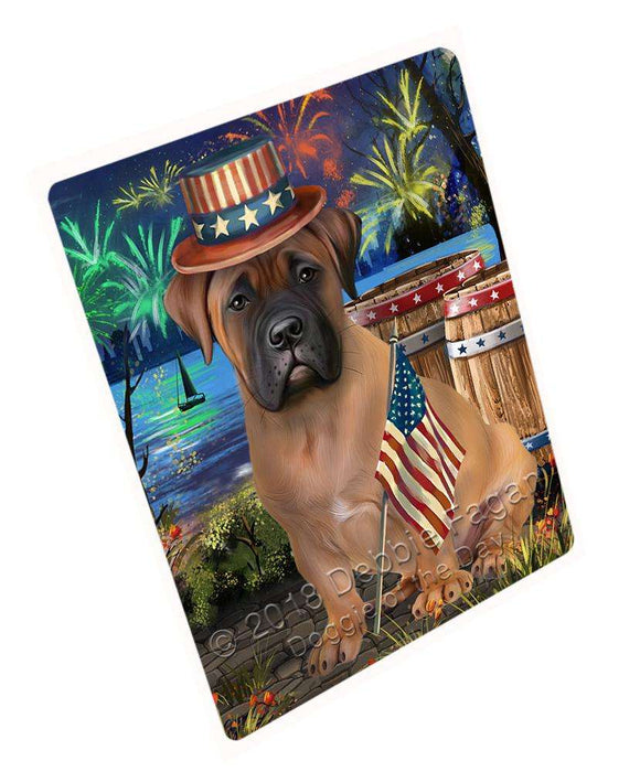 4th of July Independence Day Fireworks Bullmastiff Dog at the Lake Large Refrigerator / Dishwasher Magnet RMAG65706