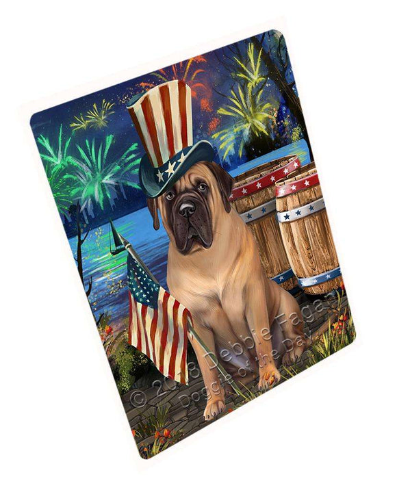 4th of July Independence Day Fireworks Bullmastiff Dog at the Lake Large Refrigerator / Dishwasher Magnet RMAG65712