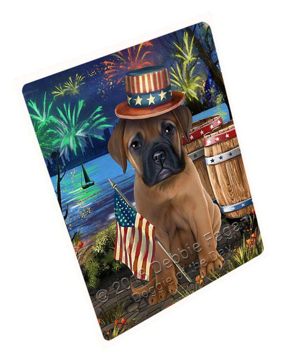 4th of July Independence Day Fireworks Bullmastiff Dog at the Lake Large Refrigerator / Dishwasher Magnet RMAG65724