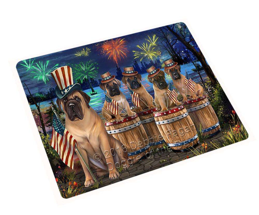 4th of July Independence Day Fireworks Bullmastiffs at the Lake Large Refrigerator / Dishwasher Magnet RMAG66180